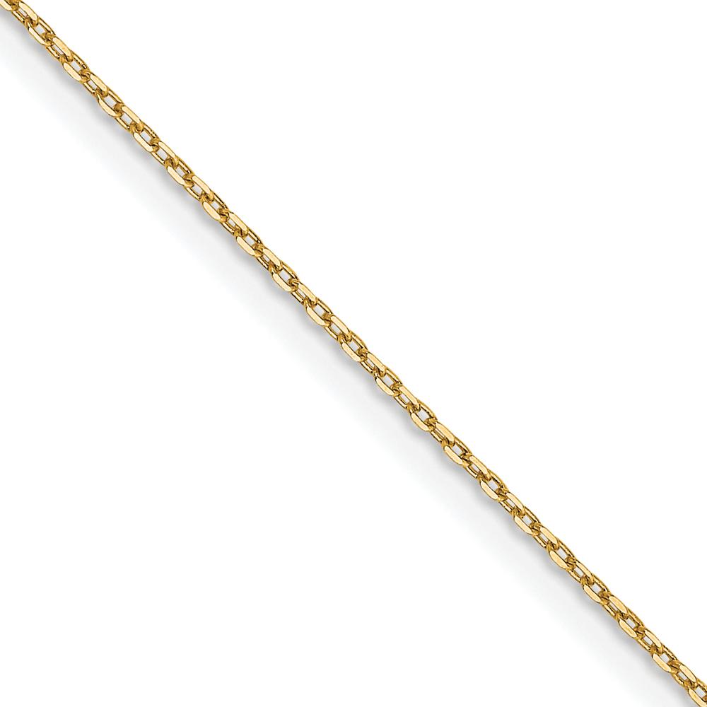 14K Yellow Gold 30" Diamond-Cut Forzantine Cable Chain - 0.8mm Width by Oro Pregiato