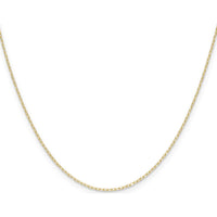 14K Yellow Gold 30" Diamond-Cut Forzantine Cable Chain - 0.8mm Width by Oro Pregiato