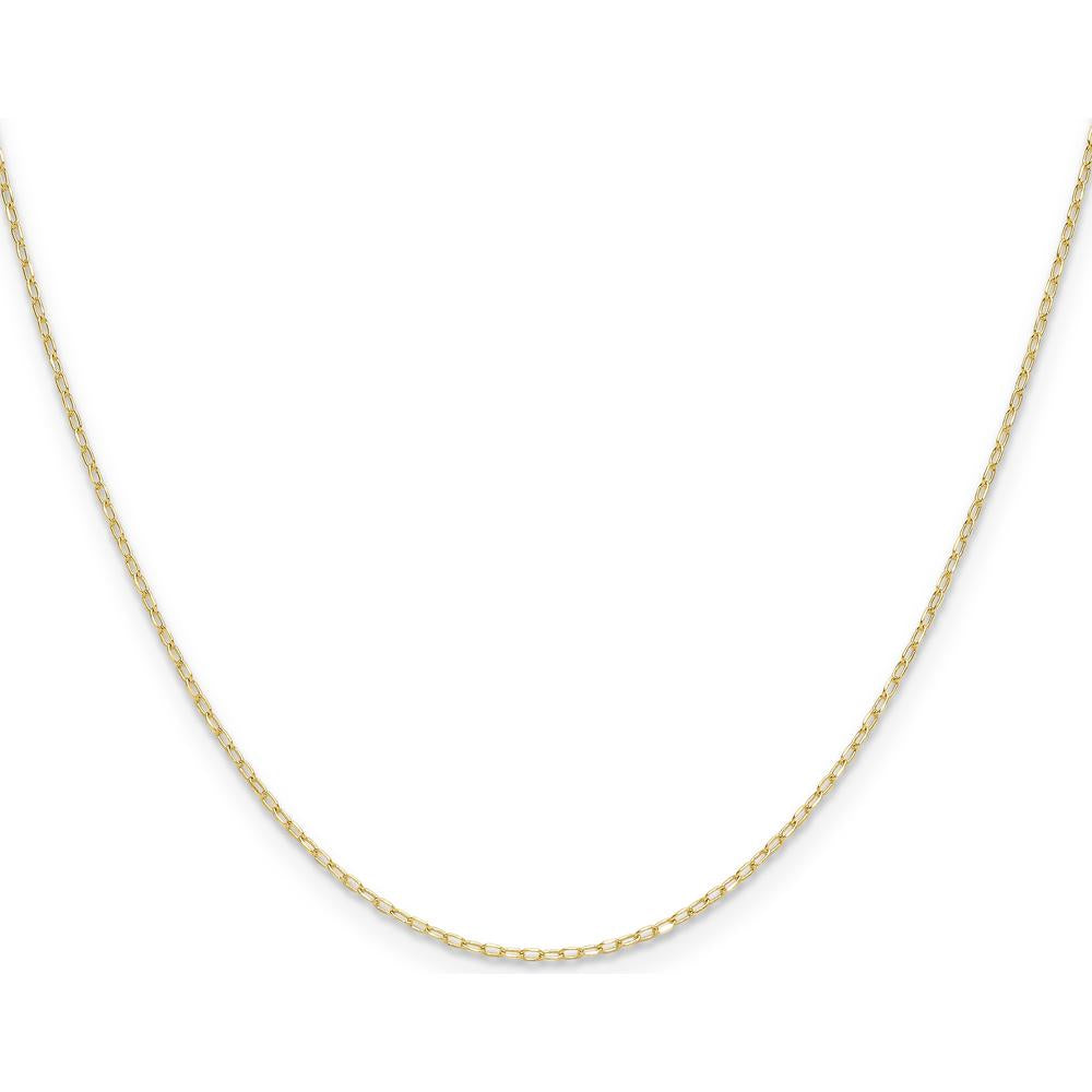 14K Yellow Gold 30" Diamond-Cut Forzantine Cable Chain - 0.8mm Width by Oro Pregiato