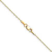 14K Yellow Gold 30" Diamond-Cut Forzantine Cable Chain - 0.8mm Width by Oro Pregiato