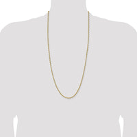 14K Yellow Gold 30" Diamond-Cut French Link Chain - 3.90mm Width by Oro Pregiato