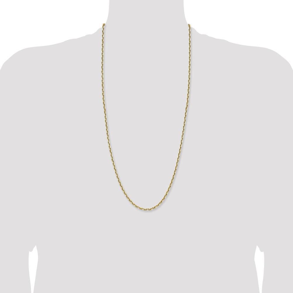 14K Yellow Gold 30" Diamond-Cut French Link Chain - 3.90mm Width by Oro Pregiato