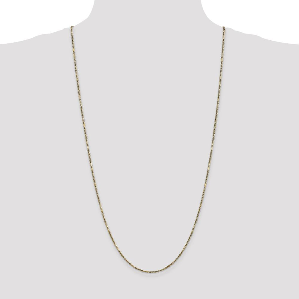 14K Yellow Gold 30" Diamond-Cut Milano Rope Chain Necklace with Lobster Clasp - 1.8mm by Oro Pregiato