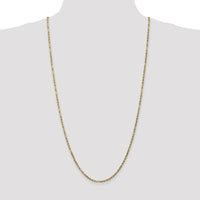 14K Yellow Gold 30" Diamond-Cut Milano Rope Chain Necklace with Lobster Clasp - 2.5mm Solid Polished Link by Oro Pregiato