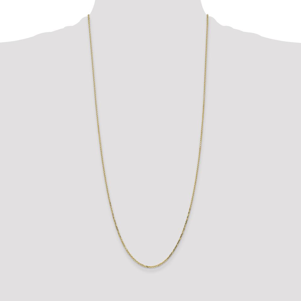 14K Yellow Gold 30" Diamond-Cut Open Link Cable Chain with Lobster Clasp by Oro Pregiato