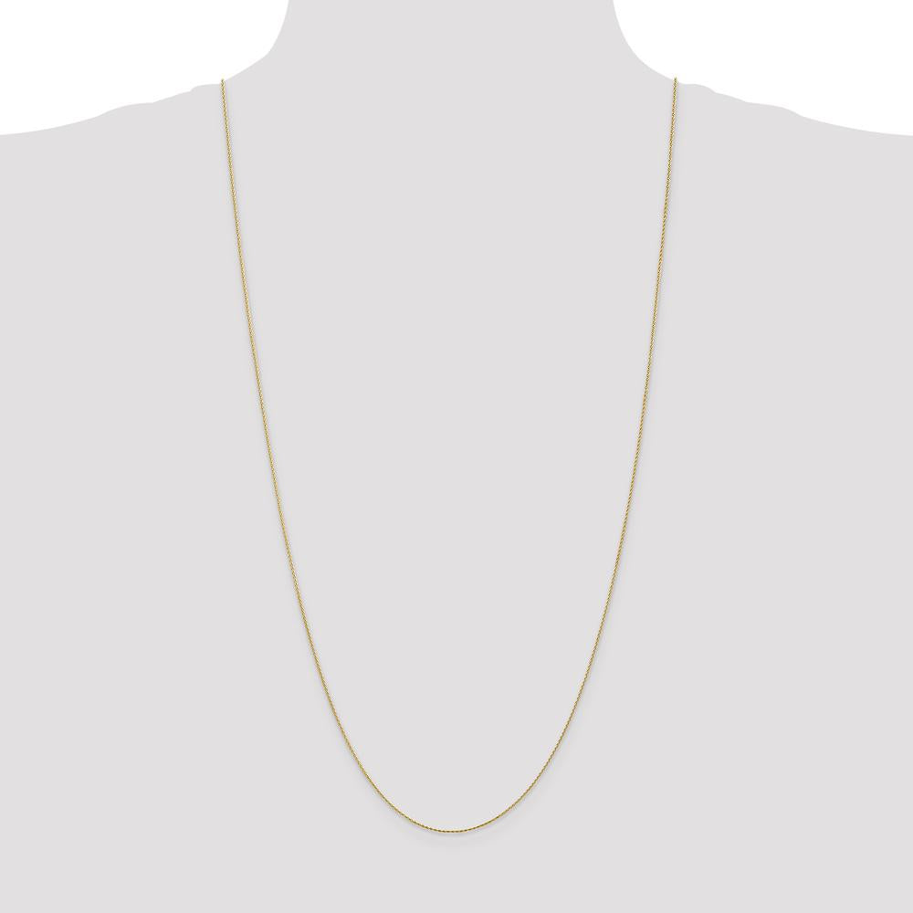 14K Yellow Gold 30" Diamond-Cut Parisian Wheat Chain with Lobster Clasp - 0.8mm by Oro Pregiato