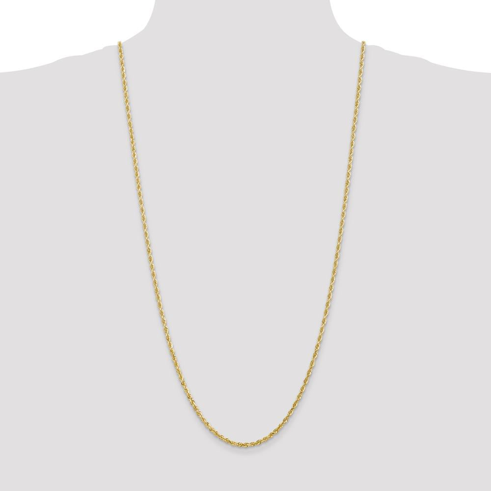14K Yellow Gold 30" Diamond-Cut Quadruple Rope Chain Necklace - Polished Finish by Oro Pregiato
