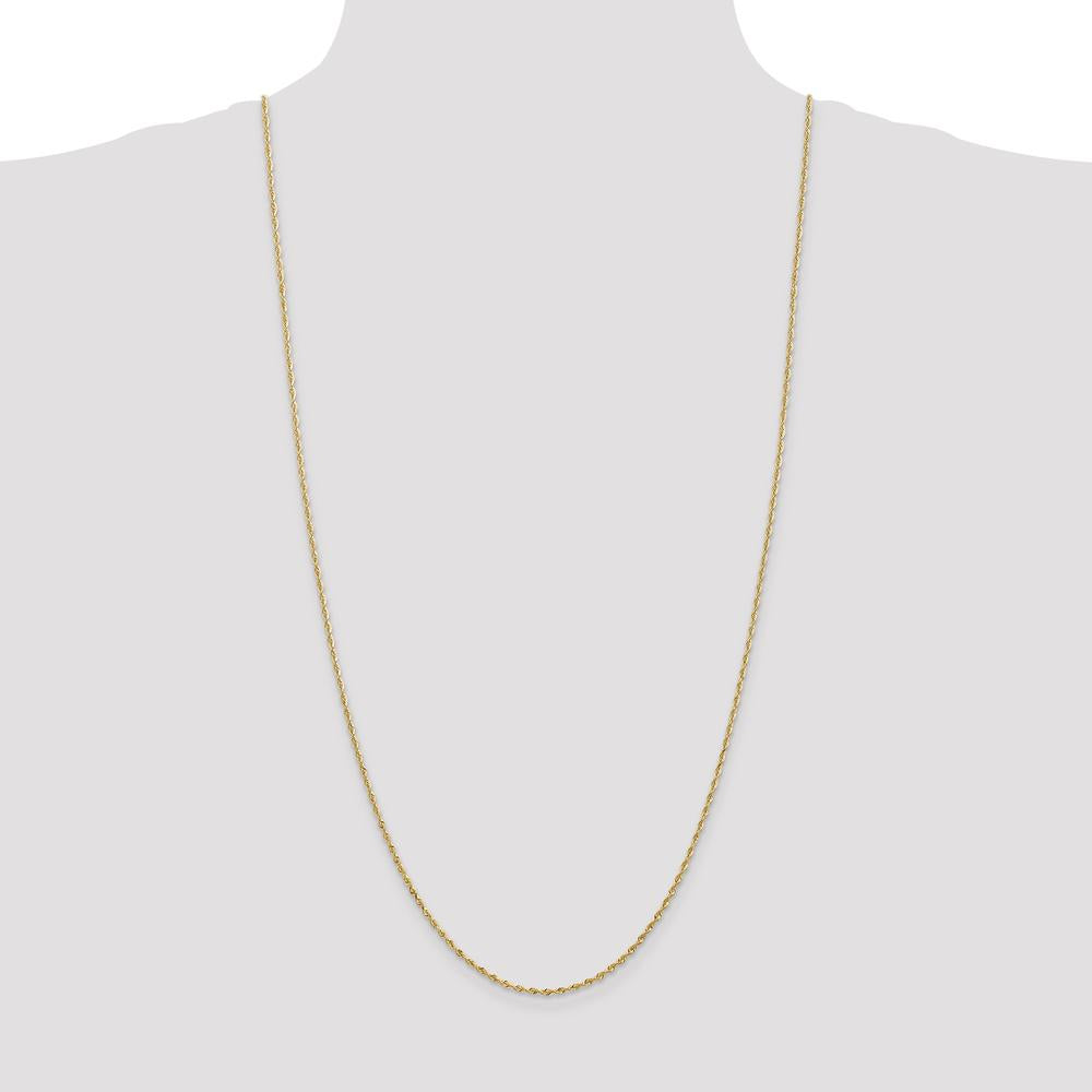 14K Yellow Gold 30" Diamond-Cut Quadruple Rope Chain with Lobster Clasp - 1.85mm Width by Oro Pregiato