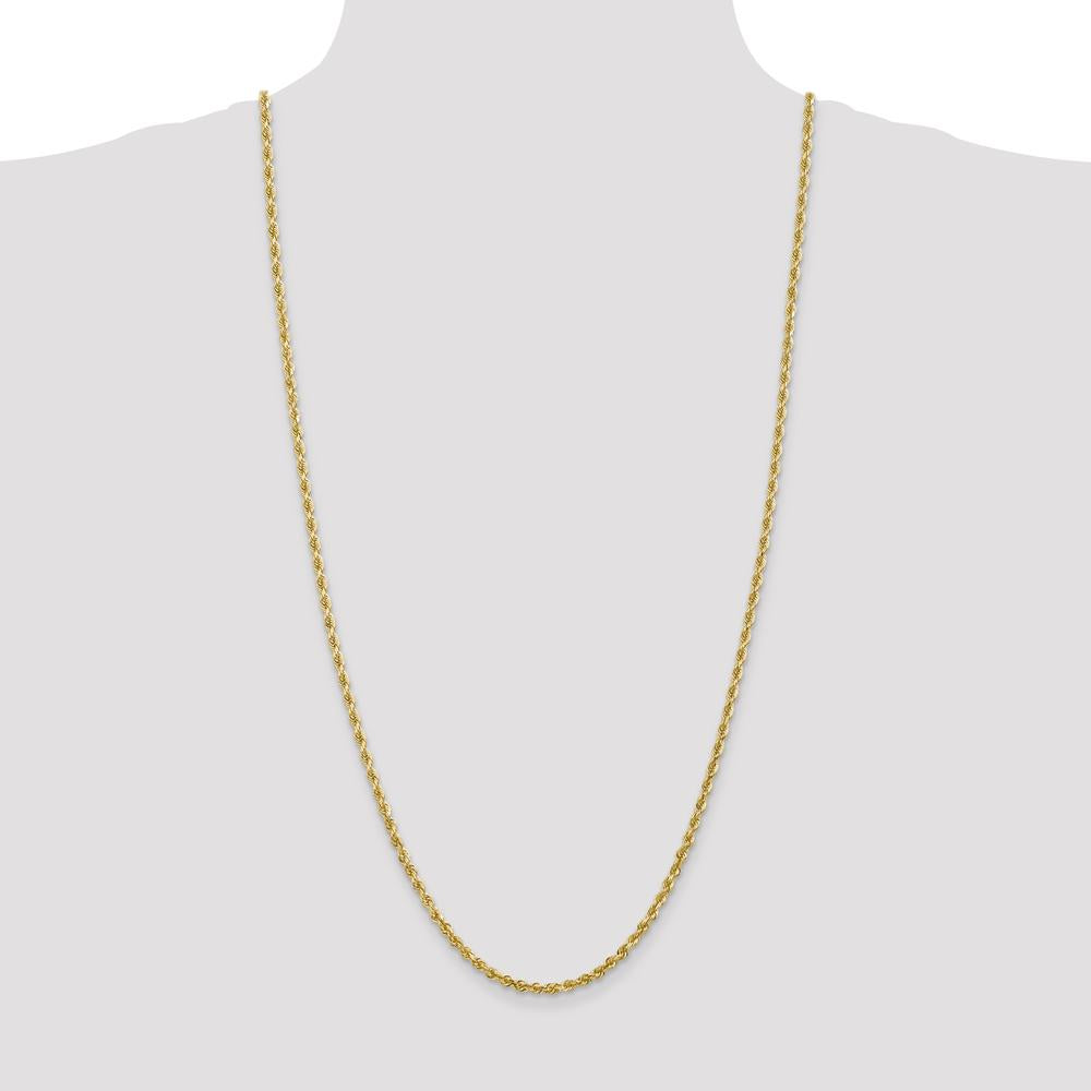 14K Yellow Gold 30" Diamond-Cut Quadruple Rope Chain with Lobster Clasp - 3.35mm Width by Oro Pregiato