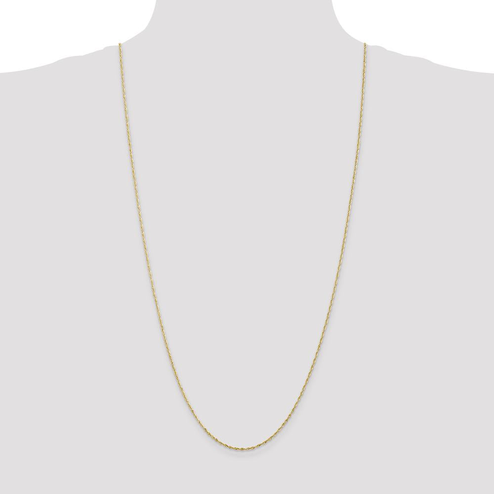 14K Yellow Gold 30" Diamond-cut Rope Chain - 1.5mm Width by Oro Pregiato