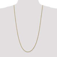 14K Yellow Gold 30" Diamond-Cut Rope Chain Necklace with Lobster Clasp