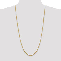 14K Yellow Gold 30" Diamond-Cut Rope Chain Necklace with Lobster Clasp - 2.75mm
