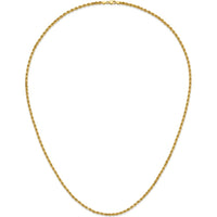 14K Yellow Gold 30" Diamond-Cut Rope Chain Necklace with Lobster Clasp - 3.75mm Width