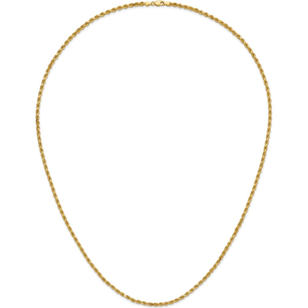 14K Yellow Gold 30" Diamond-Cut Rope Chain Necklace with Lobster Clasp - 3.75mm Width