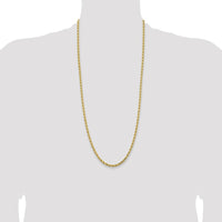 14K Yellow Gold 30" Diamond-Cut Rope Chain Necklace with Lobster Clasp - 4.25mm Wide