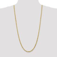 14K Yellow Gold 30" Diamond-Cut Rope Chain Necklace with Lobster Clasp - 4.5mm Solid Handmade Design