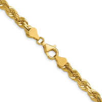 14K Yellow Gold 30" Diamond-cut Rope Chain with Fancy Lobster Clasp - 5.5mm Width
