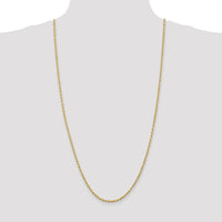 14K Yellow Gold 30" Diamond-Cut Rope Chain with Lobster Clasp - 2.75mm Width by Oro Pregiato
