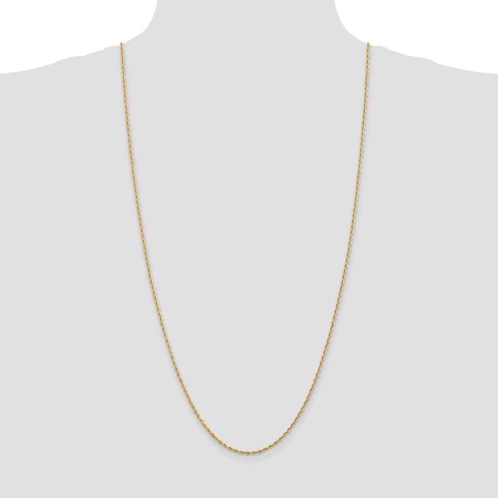 14K Yellow Gold 30" Diamond-Cut Rope Chain with Lobster Clasp by Oro Pregiato