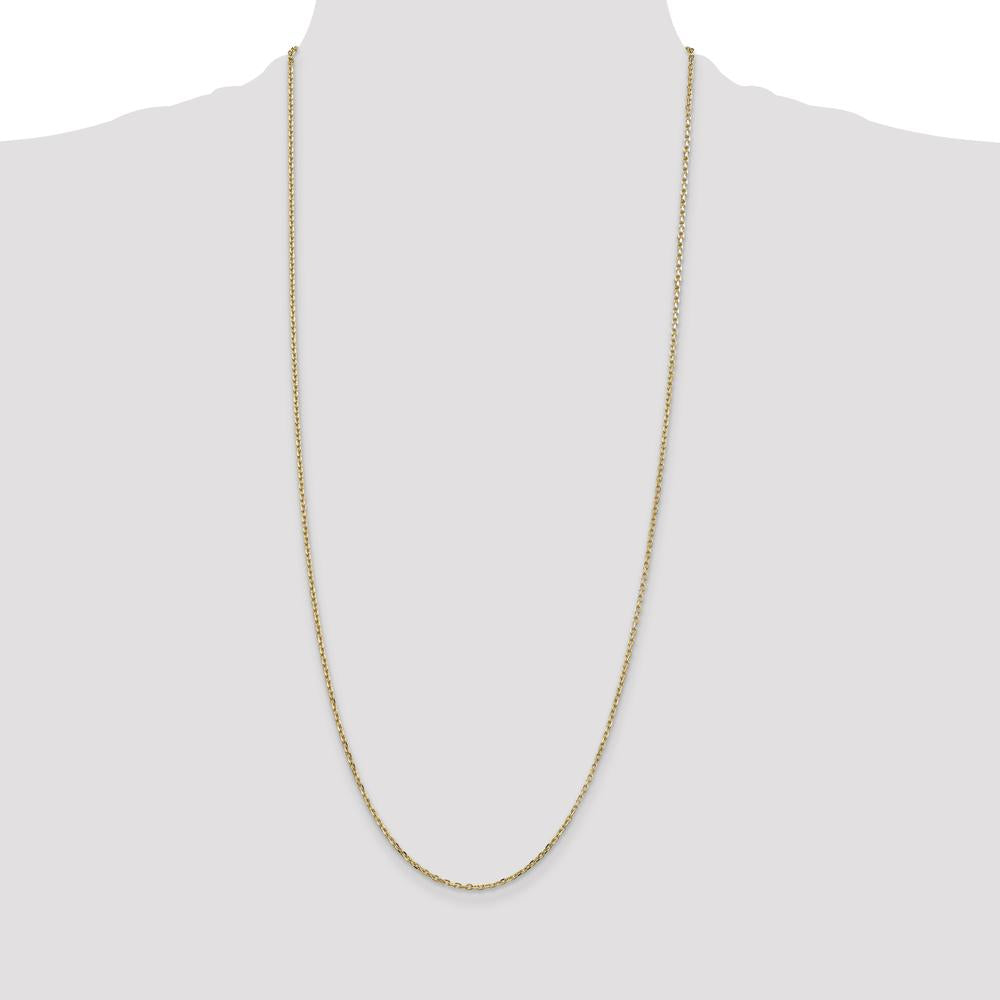 14K Yellow Gold 30" Diamond-Cut Round Open Link Cable Chain - 1.8mm Width by Oro Pregiato