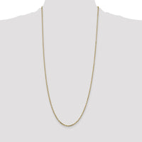 14K Yellow Gold 30" Diamond-Cut Round Open Link Cable Chain Necklace - 2.2mm Width by Oro Pregiato