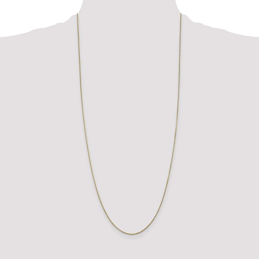 14K Yellow Gold 30" Diamond-Cut Round Open Link Cable Chain with Lobster Clasp by Monteluci Fine Jewelry