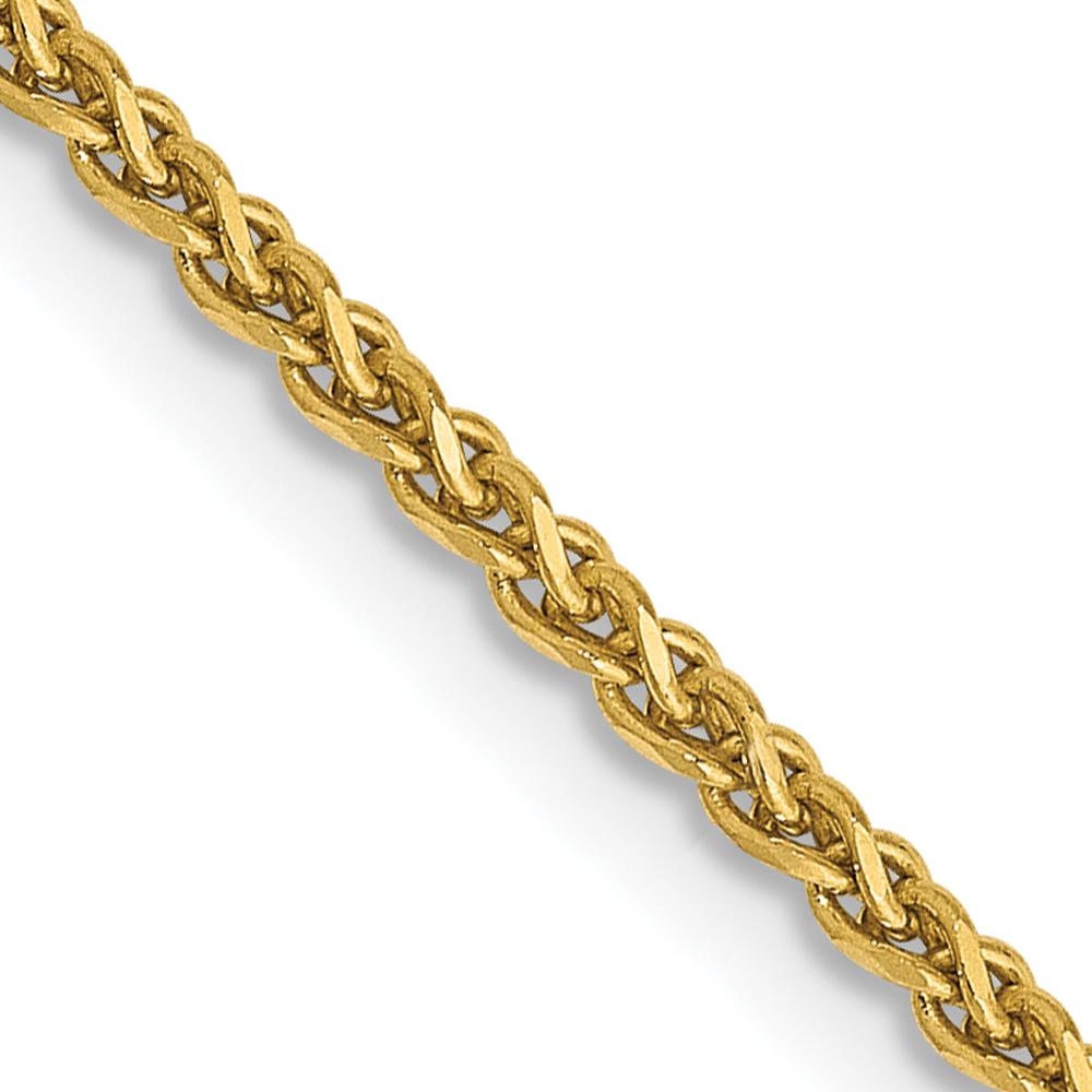 14K Yellow Gold 30" Diamond-Cut Spiga Chain Necklace with Lobster Clasp by Oro Pregiato