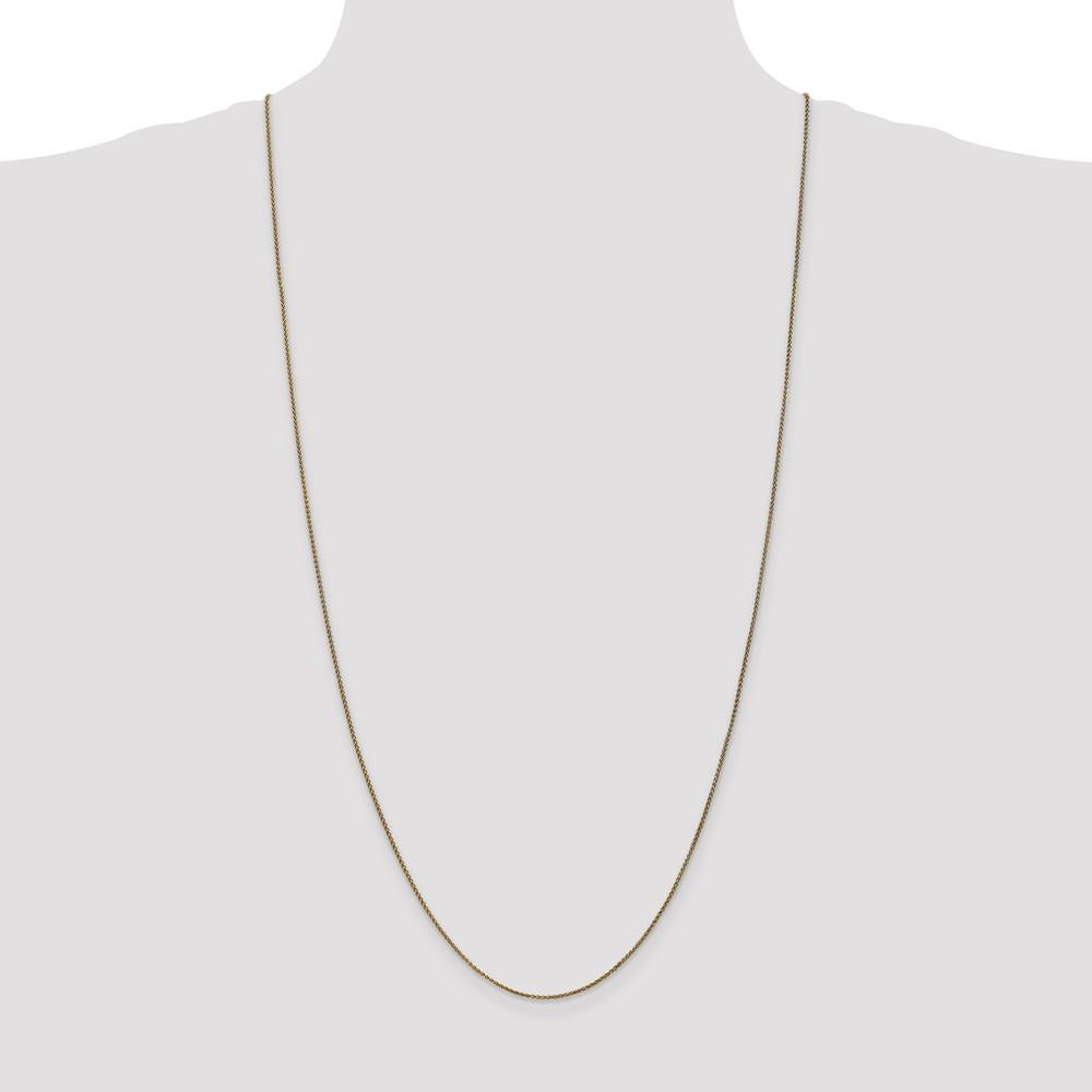 14K Yellow Gold 30" Diamond-Cut Spiga Chain with Lobster Clasp - 1.25mm Width by Oro Pregiato