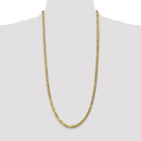 14K Yellow Gold 30" Flat Beveled Curb Chain Necklace - 4.75mm Width with Lobster Clasp by Oro Pregiato
