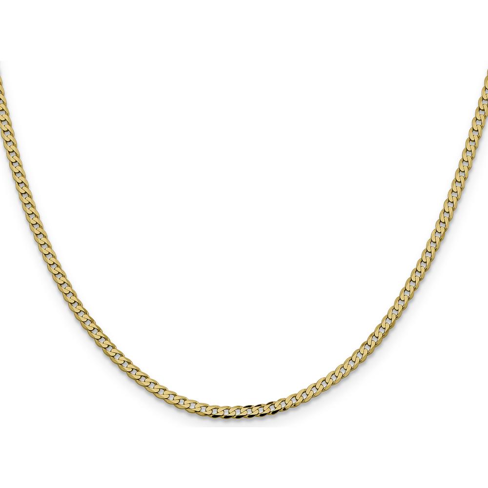 14K Yellow Gold 30" Flat Beveled Curb Chain Necklace with Lobster Clasp by Oro Pregiato