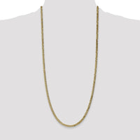 14K Yellow Gold 30" Flat Beveled Curb Chain with Lobster Clasp - 3.9mm Width by Oro Pregiato