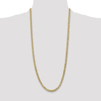 14K Yellow Gold 30" Flat Beveled Curb Chain with Lobster Clasp - 5.75mm Width by Oro Pregiato