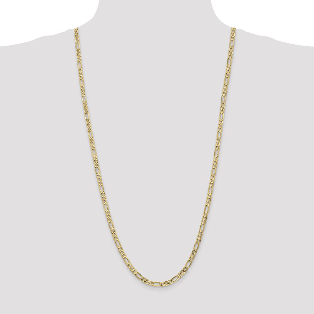 14K Yellow Gold 30" Flat Figaro Chain Necklace - 4.75mm Width by Oro Pregiato