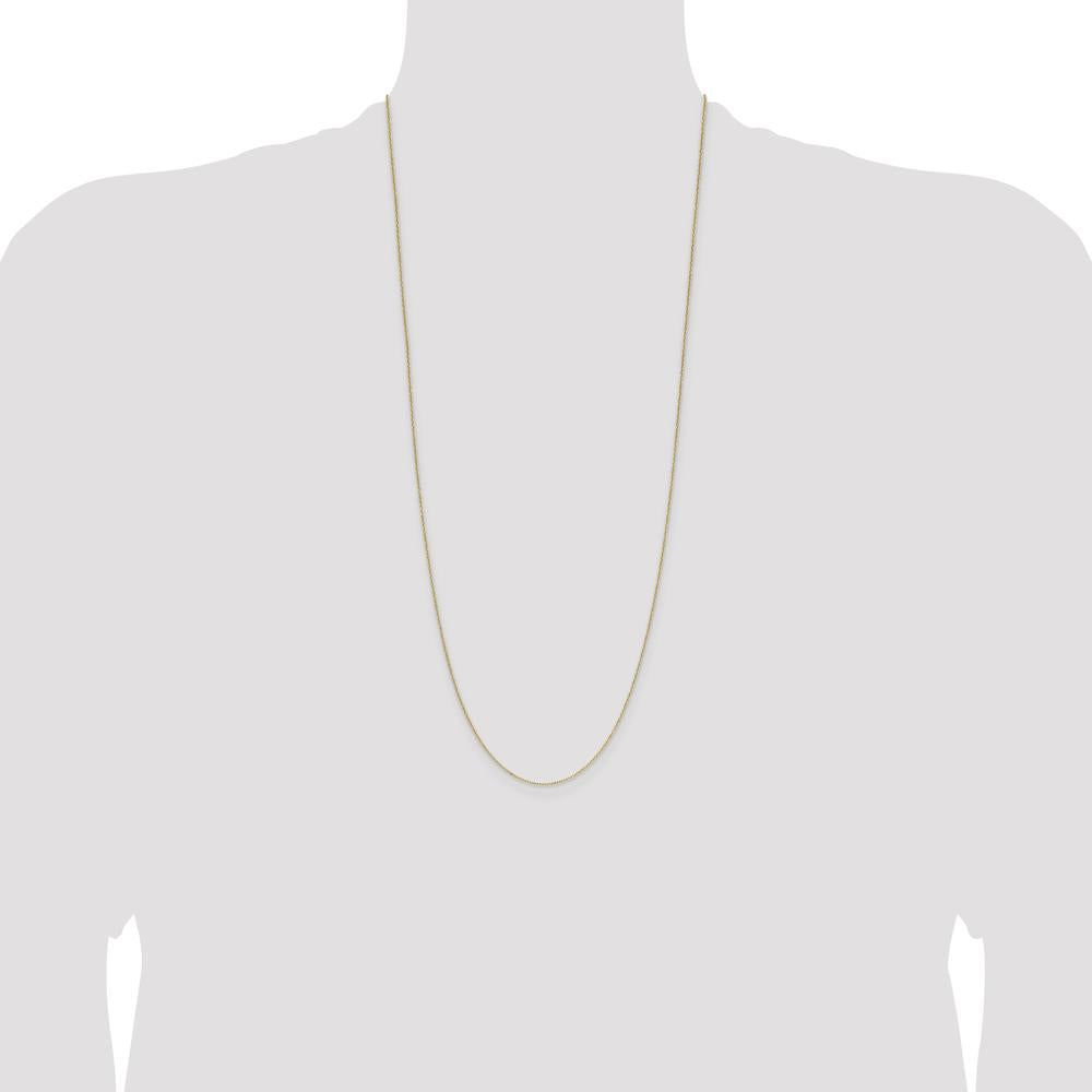 14K Yellow Gold 30" Forzantine Diamond-Cut Cable Chain - 1mm Width by Oro Pregiato