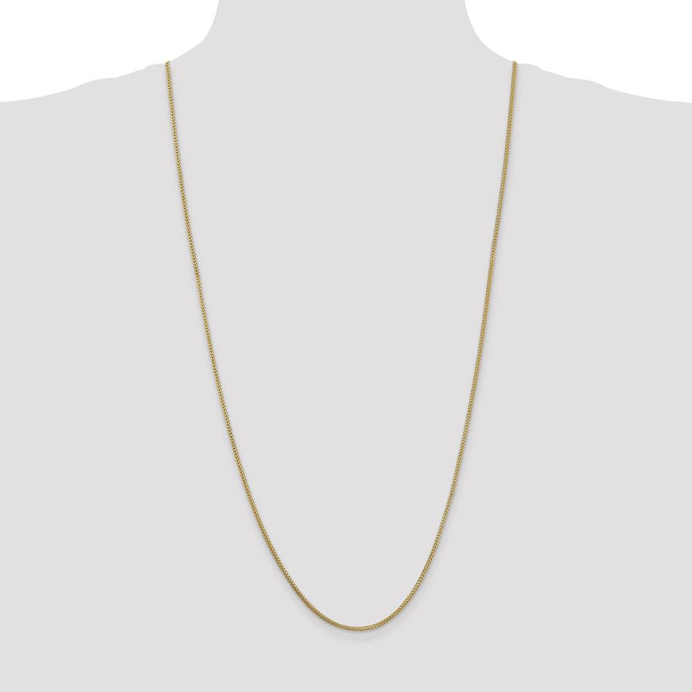 14K Yellow Gold 30" Franco Chain - 1.3mm Width with Lobster Clasp by Oro Pregiato