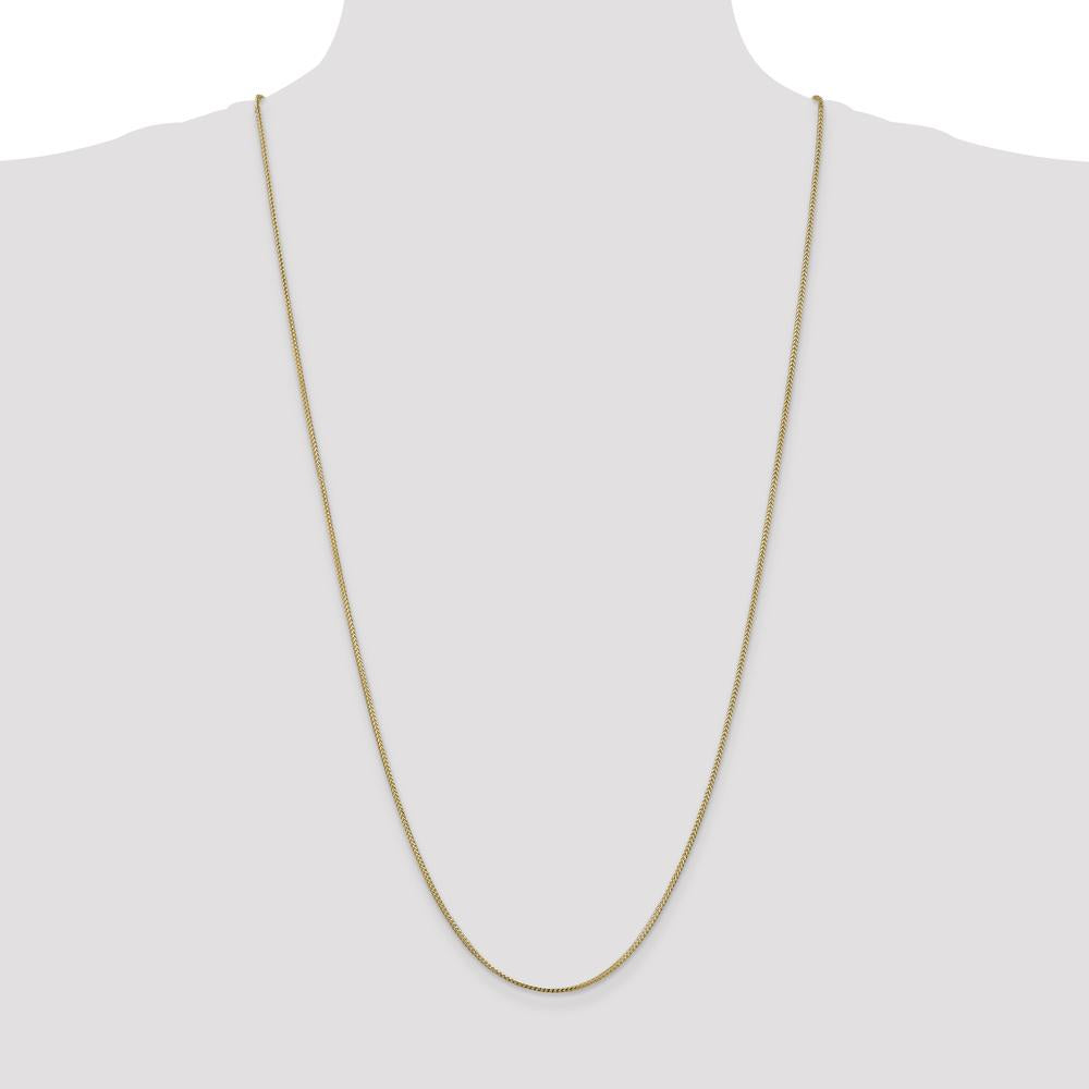 14K Yellow Gold 30" Franco Chain Necklace - 1mm Width with Lobster Clasp by Oro Pregiato