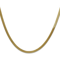 14K Yellow Gold 30" Herringbone Chain Necklace - 3mm Width by 0