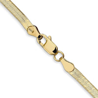 14K Yellow Gold 30" Herringbone Chain Necklace - 3mm Width by 0