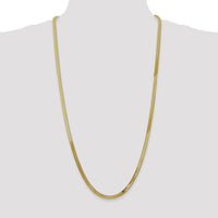 14K Yellow Gold 30" Herringbone Chain Necklace with Polished Finish - 4mm Width by 0