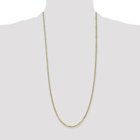14K Yellow Gold 30-Inch 2.2mm Flat Beveled Curb Chain Necklace with Lobster Clasp by Oro Pregiato
