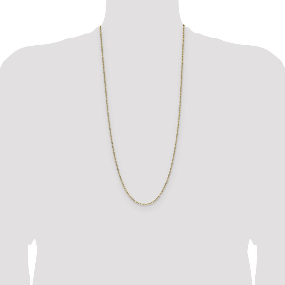 14K Yellow Gold 30-Inch 2.2mm Semi-Solid Beveled Paperclip Chain Necklace by Oro Pregiato