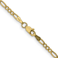 14K Yellow Gold 30-Inch 2.5mm Semi-Solid Figaro Chain with Lobster Clasp by Oro Pregiato