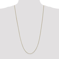 14K Yellow Gold 30-Inch Box Chain Necklace - 1mm Width with Lobster Clasp by Oro Pregiato