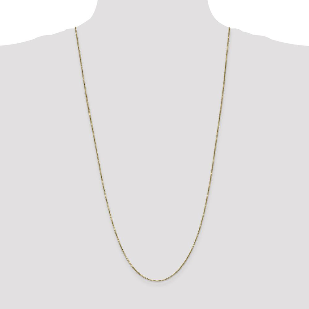 14K Yellow Gold 30-Inch Box Chain Necklace - 1mm Width with Lobster Clasp by Oro Pregiato