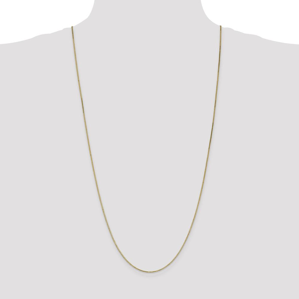 14K Yellow Gold 30-Inch Box Chain Necklace with Lobster Clasp by Oro Pregiato