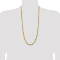 14K Yellow Gold 30-inch Cuban Link Chain - 6.75mm Width with Lobster Clasp by Oro Pregiato