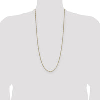 14K Yellow Gold 30-inch Semi-Solid Figaro Chain - 1.9mm by Oro Pregiato