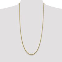 14K Yellow Gold 30-Inch Wheat (Spiga) Chain Necklace with Lobster Clasp - 2.75mm Semi-Solid by Oro Pregiato