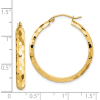 14K Yellow Gold 30 mm Diamond-Cut Polished Large Hoop Earrings by 0