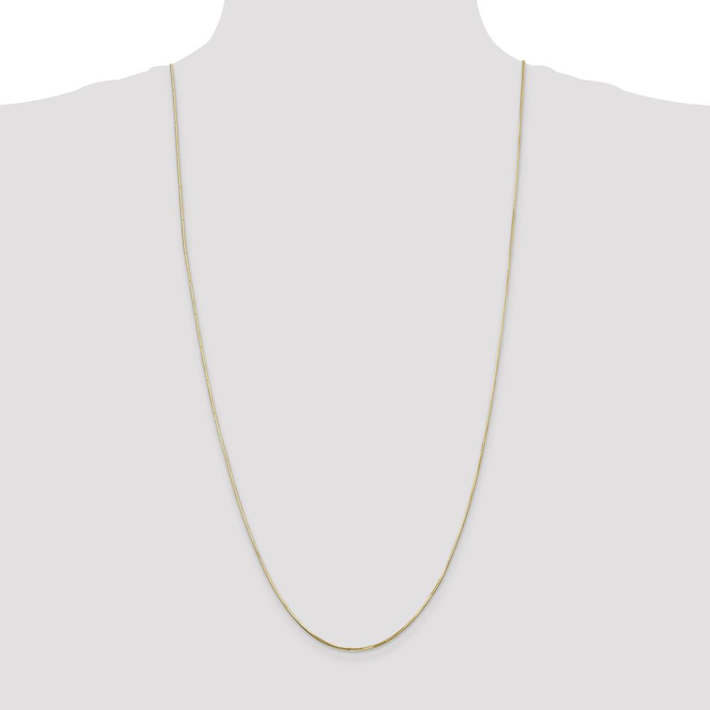 14K Yellow Gold 30" Octagonal Snake Chain Necklace with Diamond-Cut Finish - 0.9mm by Oro Pregiato